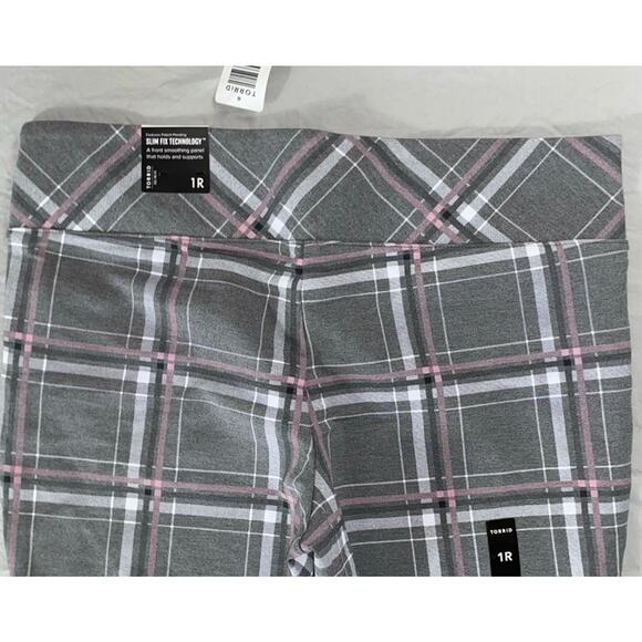 Torrid Slim Fit Tech Pixie Stretch Trouser Pants in Heather Plaid. Tag 1 (14-16) - Picture 6 of 7